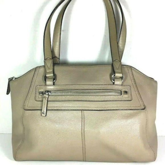 Tignanello Large Beige Leather Satchel Shoulder Bag - Picture 2 of 8